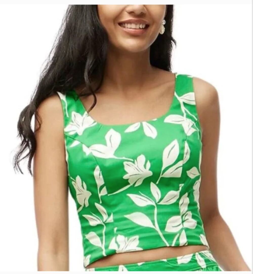 NWT J.Crew Factory Smocked Back Cropped Tank Top Size 10 CA496